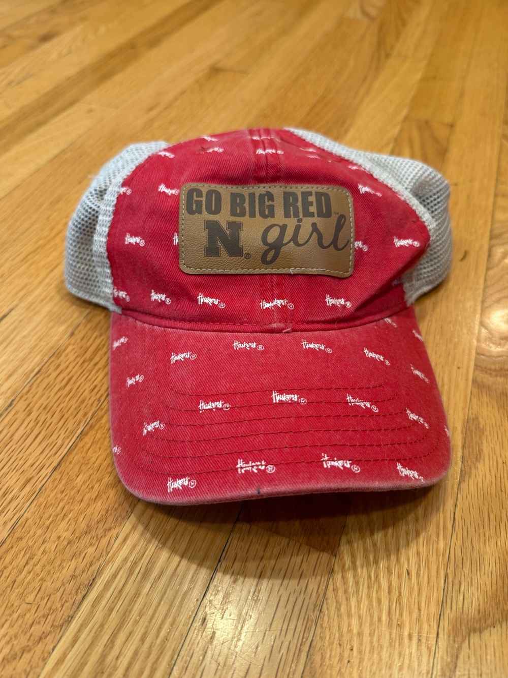 Go Big Red Nebraska Girl Red Mesh Back Trucker Hat